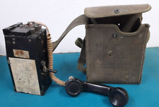 WW2 US Army Signal Corps Field Telephone  in canvas carry bag