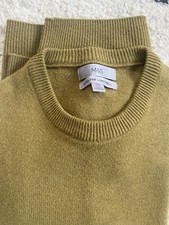 M&S Crew Neck Mens Jumper olive green Chartreuse extra fine lambswool 4XL