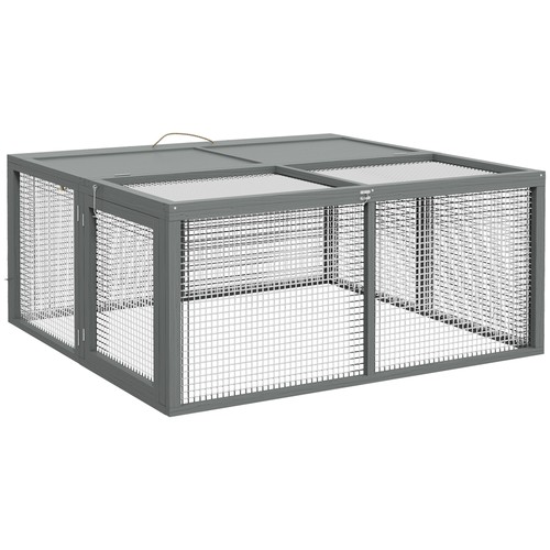 Pawhut rabbit hutch folding - rabbit,