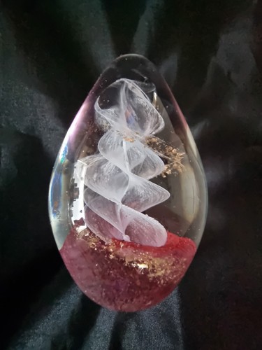 Vintage egg shaped art glass - art,