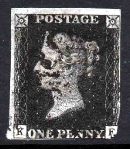 1840 penny black used as - black,