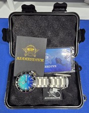ADDIESDIVE Mens Tuna 1000M Diver Watch Automatic Sapphire Two Tone Blue Wave 