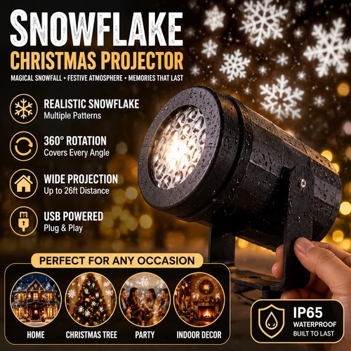 Snowflake christmas projector - christmas,