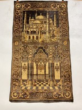 Antique Turkish Prayer Mat Architectural Design Multicoloured Wall Hanging