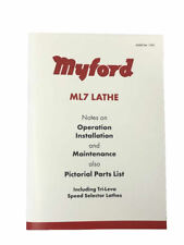 New Revised Myford ML7 Lathe Manual NO 720U - Direct From Myford