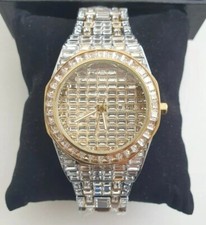 Fully Ice Out Gold/White Gold Plated Ice Bling Diamond Custom Men Luxury Watch 