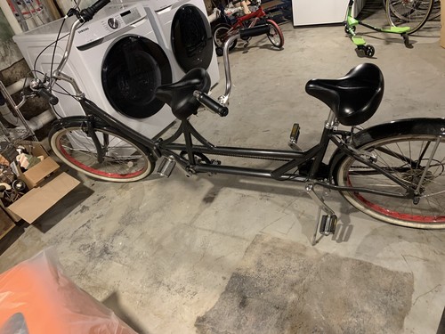 Tandem bicycle green folding - tandem,