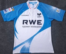 Ospreys Rugby Kooga 2011 12 Away Change Shirt / White Blue / M Medium