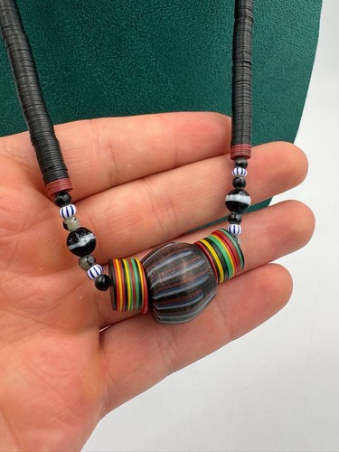 African trade bead necklace - african,