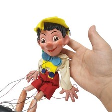 Vintage Pelham Puppets Pinocchio Marionette Puppet Boxed England with Instructio