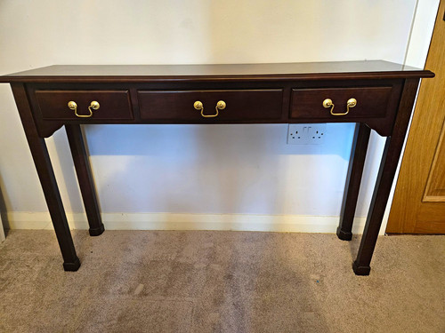 Dark wood rectangular console - rectangular,