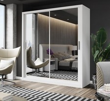 Dubai Modern Sliding Wardrobe with Mirror Doors – 6 Sizes, 4 Colours Available
