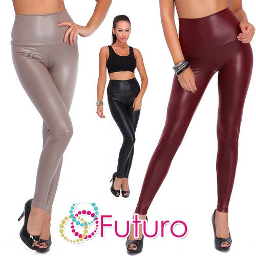High waist leggings mat wet - mat,