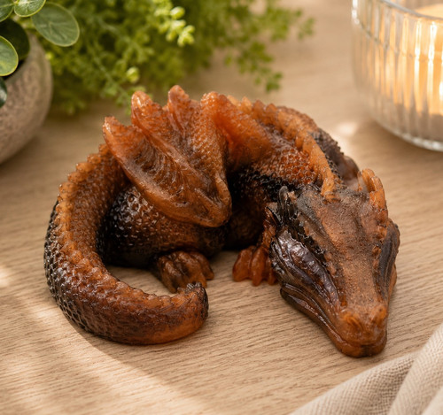 Resin sleeping dragon ornament - resin,