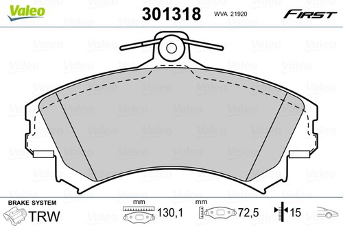 Valeo 301318 brake - brake, pad