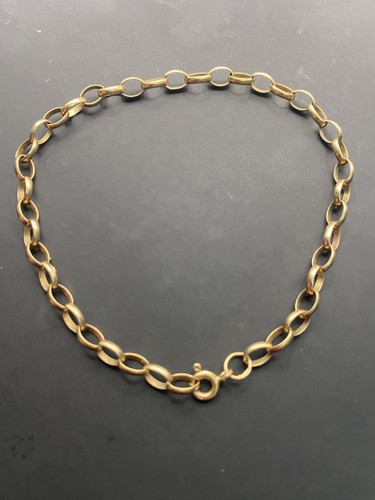 9ct gold belcher bracelet - gold,