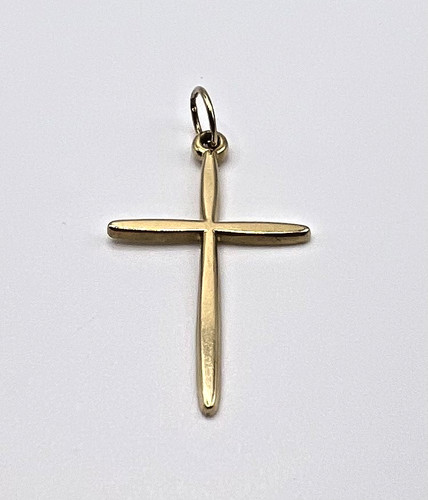14k solid gold cross pendant - solid,