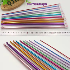 11 Pcs Set Long Tunisian Afghan Crochet Hooks Knitting Needles 25cm UK Aluminium