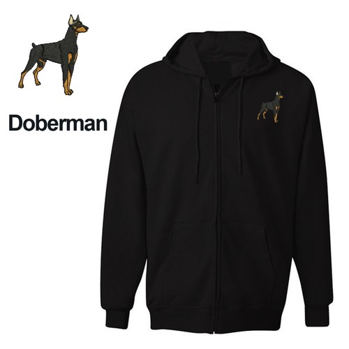 Doberman dog zipper hoodie - doberman,