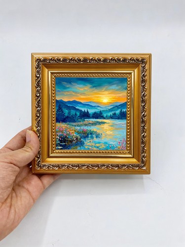 Small mountain sunset lake - mountain,