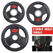 Weight Plates Set Pair Cast Iron 2" inch Hole Disc Dumbbell Olympic Barbell New