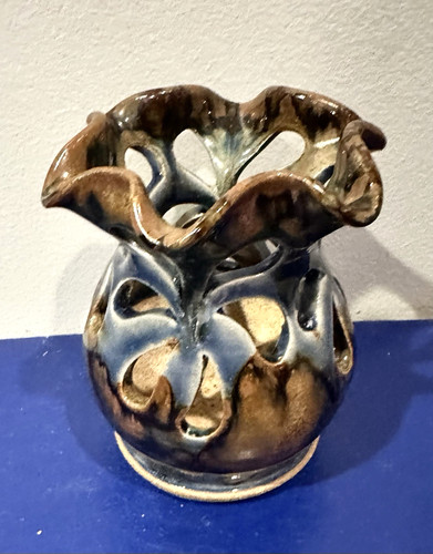 Handcrafted art pottery candle - art,