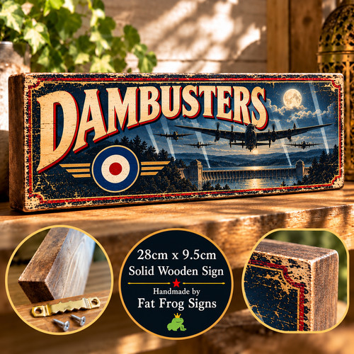 Dambusters wooden sign raf 617 - dambusters,