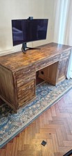 Wooden desk with drawers and PC compartment – sturdy and custom-ventilated