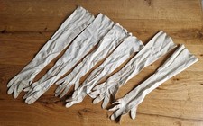 Vintage poss Edwardian Long White Kid Leather Evening Opera Cocktail Gloves