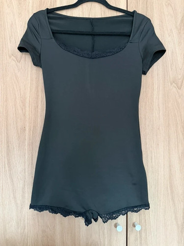 Shein black lace trim - , playsuit