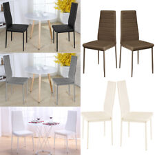 2 4 6 Kitchen Dining Room Chairs Dinning Chair PU Leather Padded Seats Metal Leg