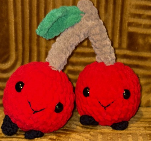 Kawaii cherry plush toy - cherry,