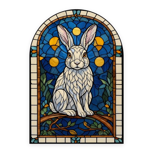 Hare arch stained glass effect - hare,