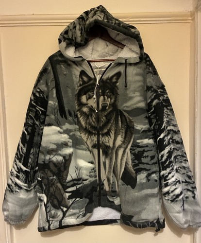 Wolf unisex fleece jacket xxl - fleece,