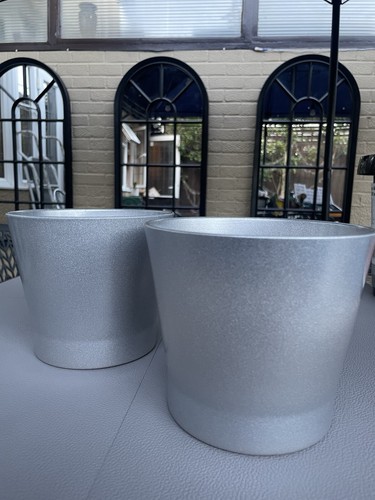 Silver ikea planters - silver,