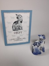 Vintage Delft Blue White Cat