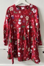 Next Girls Red Christmas Long Sleeve Dress Age 8