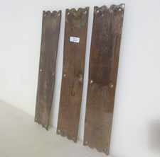 Victorian Bronze Finger Plate Push Door Handle Old Brass Antique BENT - £8each