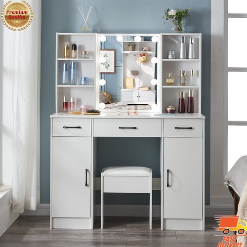 White dressing table with - white,