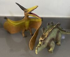 Dinosaur Toy Figures x 2 Stegosaurus & Pterodactyl (Flying Pterosaur Dino) Large