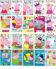 Child PEPPA PIG Birthday Greetings Cards + Gift Wrap All Relations and Ages Kids
