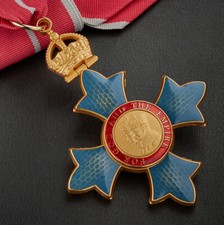 Full Size Replica Order of the British Empire CBE Medal. Military Neck Ribbon. 