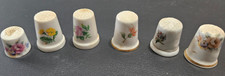 Ceramic Thimbles Flowers Collectors Job Lot Bundle X 6
