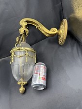 Vintage Wall Light Gilt Brass XXL Superb Antique Style Features Mid Cent Project