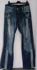 Crosshatch Series 55 Jeans Mens Blue Denim W28 L32 Distressed Patchwork