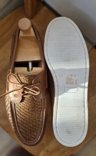 RRP £150 Mens Top Quality Classic Boat Shoes Size UK9 EU43 Woven Leather