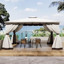 3m/4m Beige Patio Gazebo PU