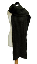 Zadig & Voltaire Khaki Chunky Knit Rectanger Scarf 31cm x 236cm Preloved