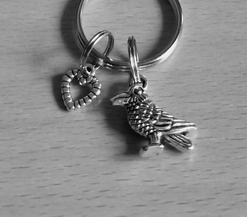 Cute little crow keyring - cute,