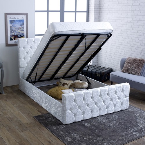 Diamond crushed velvet ottoman - crushed,